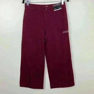 🆕NWT A.N.A Wide Leg Crop In Burgundy Size 4